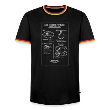 Gridiron Football Blueprint - Men's Ringer Shirt - black/tricolour - Front - AI Model Male 178 light (178cm) & AI Model Male 185 light (185cm)