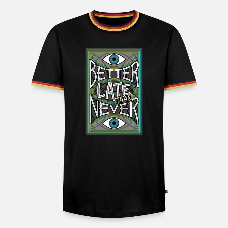 BetterLateThanNever_Original - Men's Ringer Shirt - black/tricolour