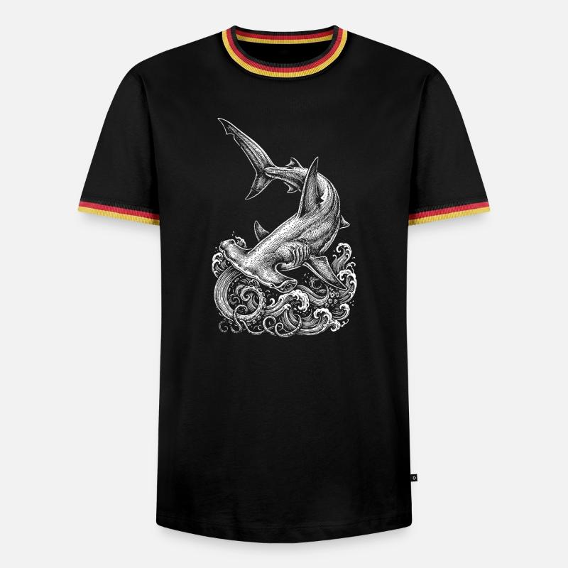 Conception du requin-marteau - T-shirt contrasté Homme - noir/tricolore