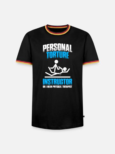 Instructor Physiotherapie Physio Physiotherapeut - Männer Kontrast-T-Shirt - Schwarz/Dreifarbig