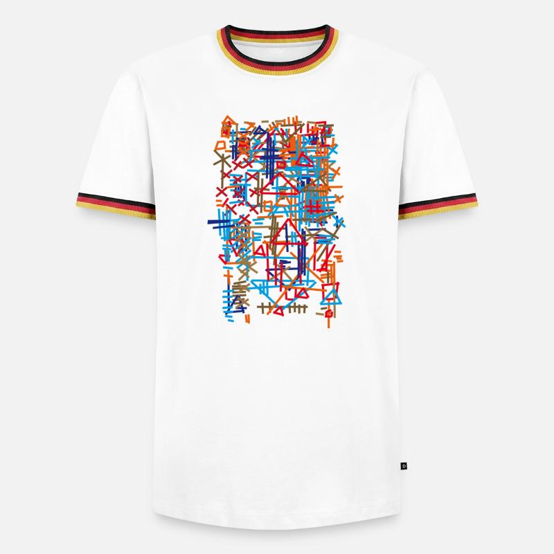 Carpet Abstract / Pattern - Bauhaus - Men's Ringer Shirt - white/tricolour