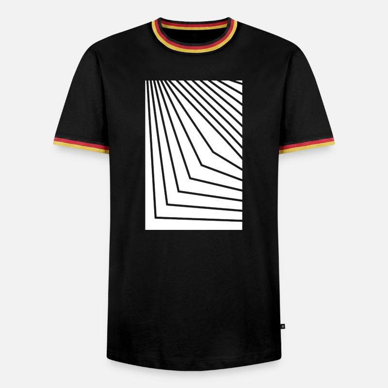 Angular Concentric Lines - Men's Ringer Shirt - black/tricolour