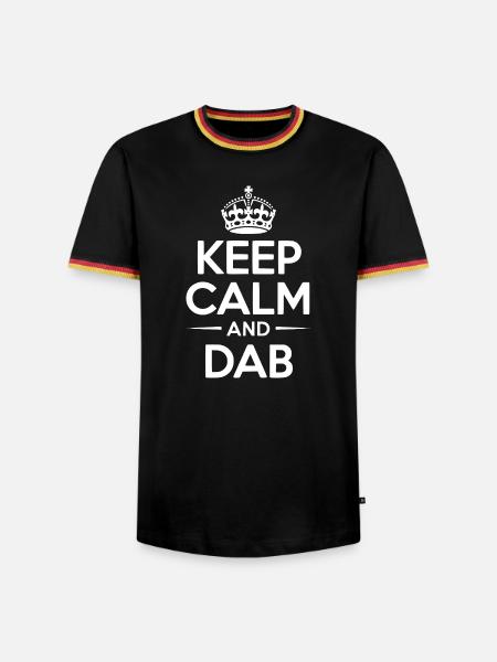 Bleib ruhig und dab - Männer Kontrast-T-Shirt - Schwarz/Dreifarbig