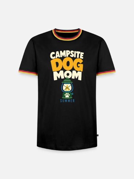 Camping-Hunde-Mama Sommer-Camping-Abenteuer - Männer Kontrast-T-Shirt - Schwarz/Dreifarbig
