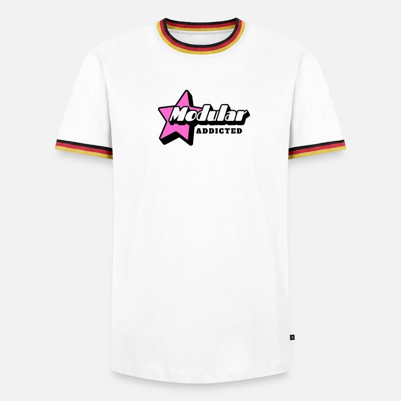Modular Addicted Synthesizer - Men's Ringer Shirt - white/tricolour