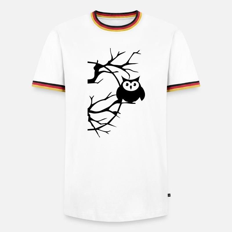 Eule - Männer Kontrast-T-Shirt - Weiß/Dreifarbig