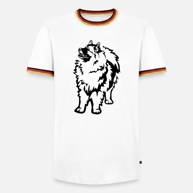 Keeshond - Men's Ringer Shirt - white/tricolour