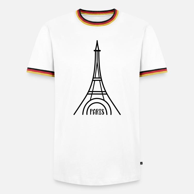Paris with Eiffel Tower - Men's Ringer Shirt - white/tricolour