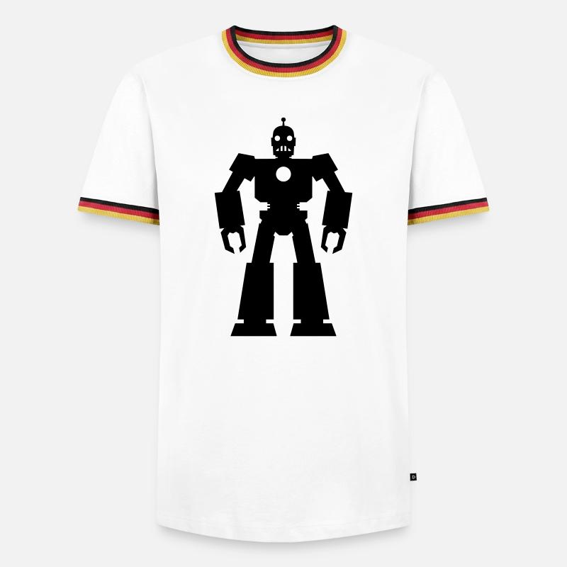Roboter – KI Technik Sci-Fi Nerd Design - Männer Kontrast-T-Shirt - Weiß/Dreifarbig