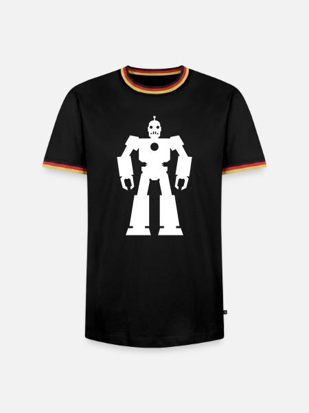 Robots – AI Technology Sci-Fi Nerd Design - Men's Ringer Shirt - black/tricolour