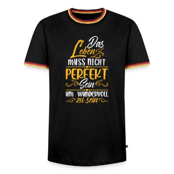 La vie n’a pas besoin d’être parfaite pour être merveilleuse - T-shirt contrasté Homme - noir/tricolore - Devant - AI Model Male 178 light (178cm) & AI Model Male 185 light (185cm)