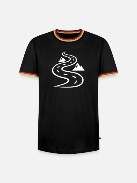 Schlangen-Tintenwelle - Männer Kontrast-T-Shirt - Schwarz/Dreifarbig