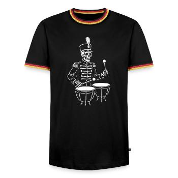 Tambour squelette en uniforme de parade - T-shirt contrasté Homme - noir/tricolore - Devant - AI Model Male 178 light (178cm) & AI Model Male 185 light (185cm)