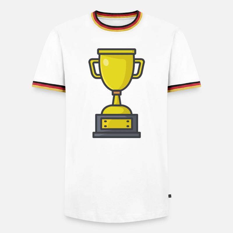 Trophäe - Männer Kontrast-T-Shirt - Weiß/Dreifarbig