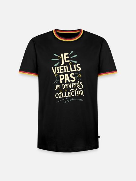 Ich werde Sammler – Jubiläumshumor - Männer Kontrast-T-Shirt - Schwarz/Dreifarbig