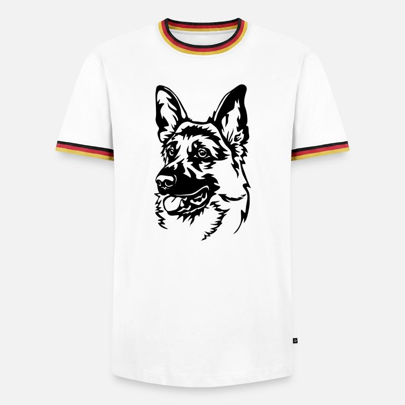 German Shepherd - Men's Ringer Shirt - white/tricolour