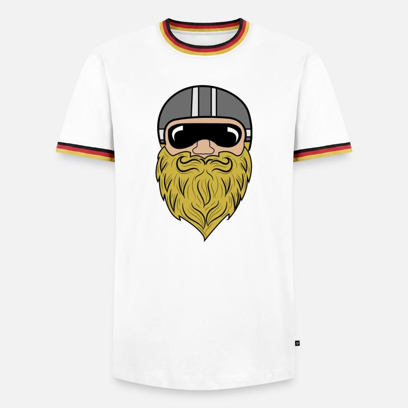 Bart Ziegenbart Bartfrisur Schnurrbart Bartträger - Männer Kontrast-T-Shirt - Weiß/Dreifarbig