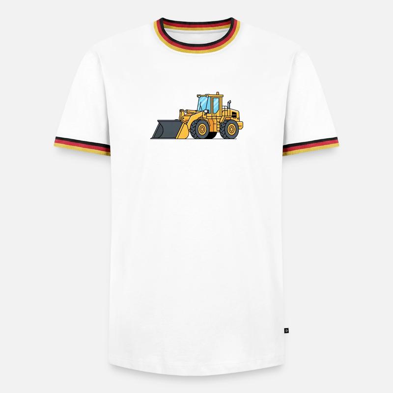 Wheel loader construction machine - Men's Ringer Shirt - white/tricolour