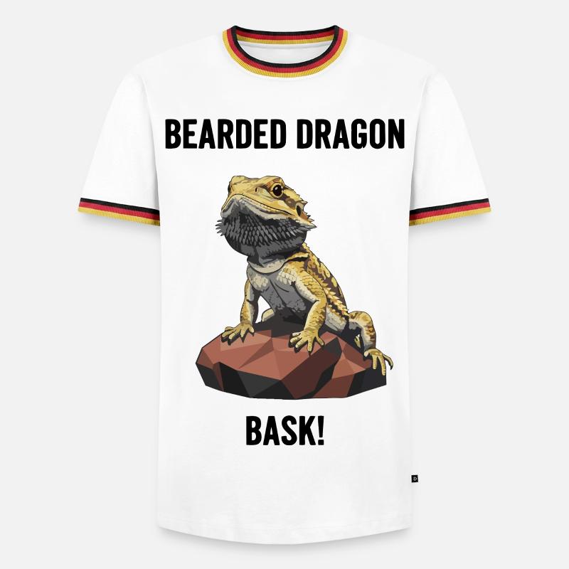 Agame Bearded Lizard Bask Bearded Dragon - Men's Ringer Shirt - white/tricolour