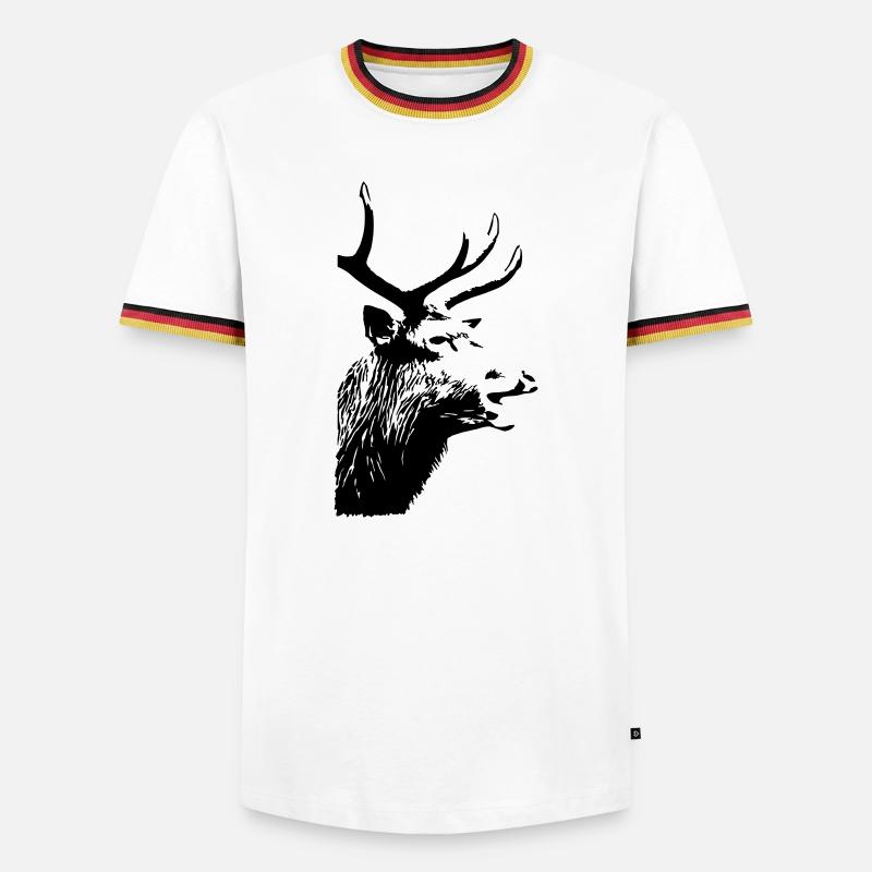 BELLOWING - Men's Ringer Shirt - white/tricolour