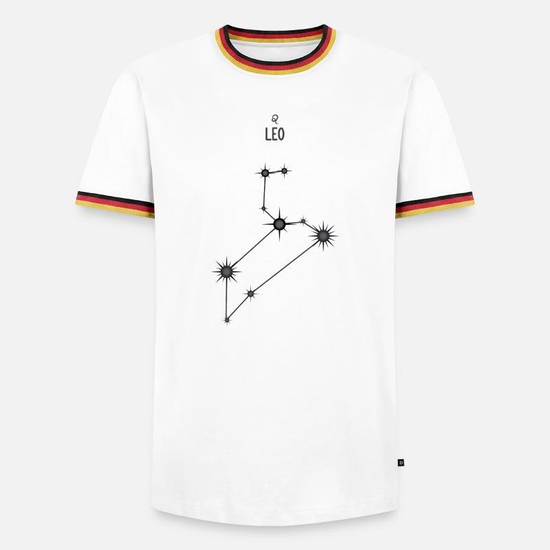 Sternzeichen Löwe Sternbild Sternbild Schwarz & Grau - Männer Kontrast-T-Shirt - Weiß/Dreifarbig