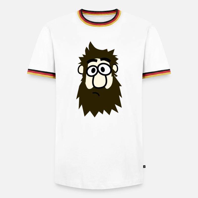 Brillenbart Comicheld - Männer Kontrast-T-Shirt - Weiß/Dreifarbig
