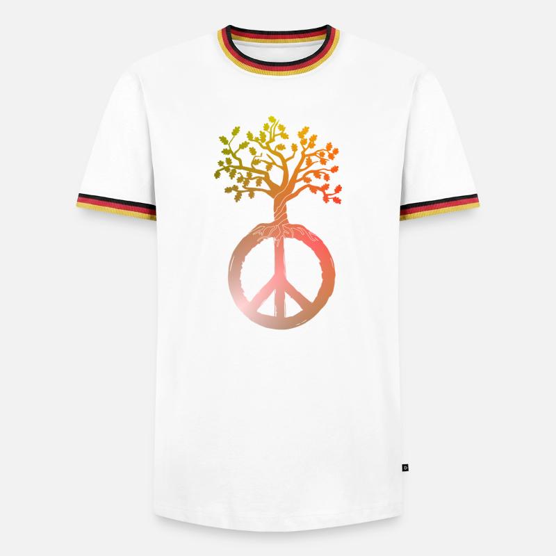 Peace Tree Peace - Men's Ringer Shirt - white/tricolour