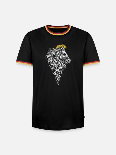 Das römische Streitross - Männer Kontrast-T-Shirt - Schwarz/Dreifarbig
