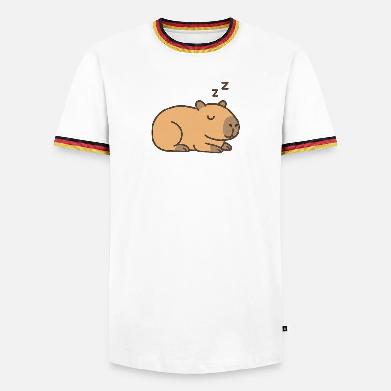 Sleeping capybara - Men's Ringer Shirt - white/tricolour