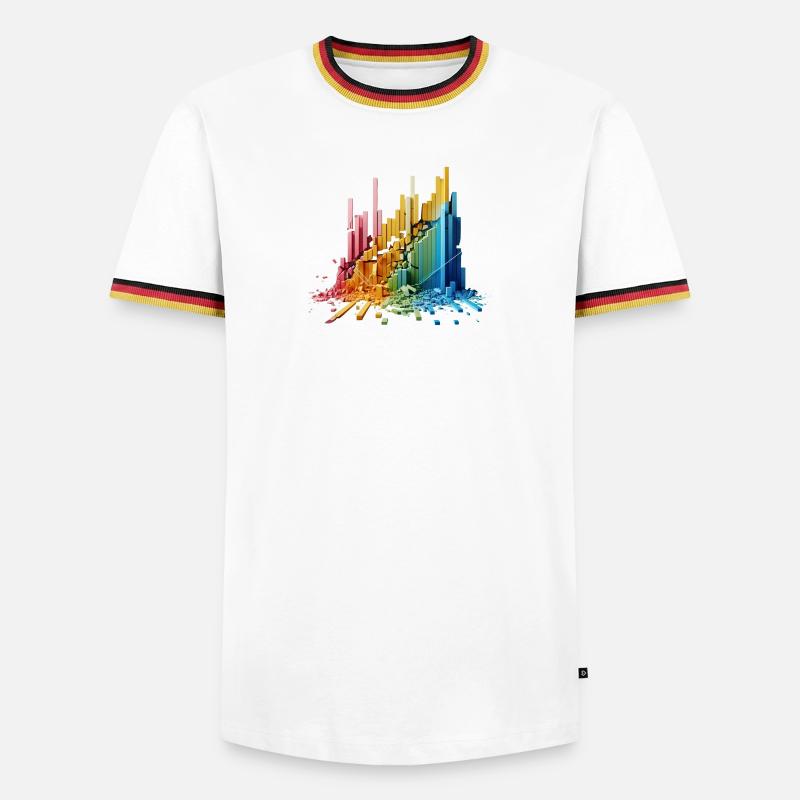 Frequenz-Wand - Männer Kontrast-T-Shirt - Weiß/Dreifarbig