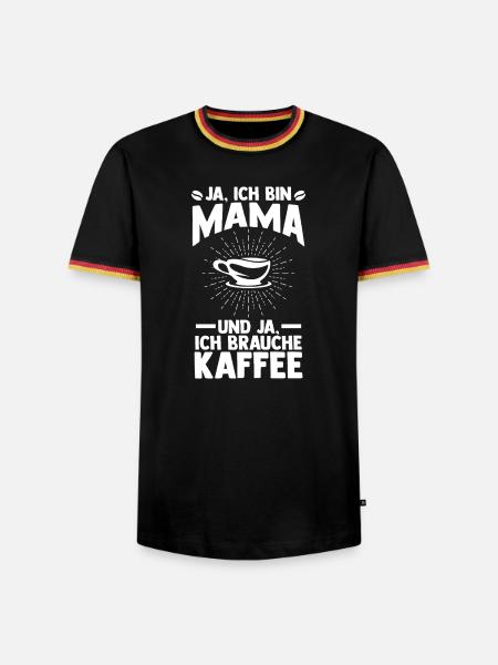 Kaffee Kaffeeliebhaber Mutter Mama - Männer Kontrast-T-Shirt - Schwarz/Dreifarbig