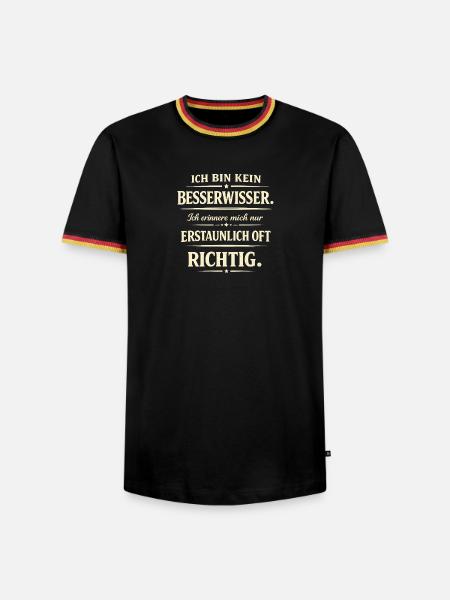 Ich bin kein Besserwisser - Männer Kontrast-T-Shirt - Schwarz/Dreifarbig