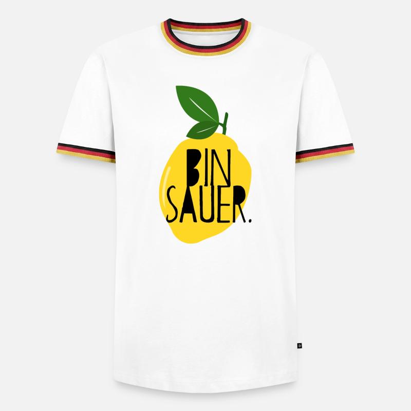 Bin sauer - Zitrone - Schlechte Laune - Statement - Männer Kontrast-T-Shirt - Weiß/Dreifarbig