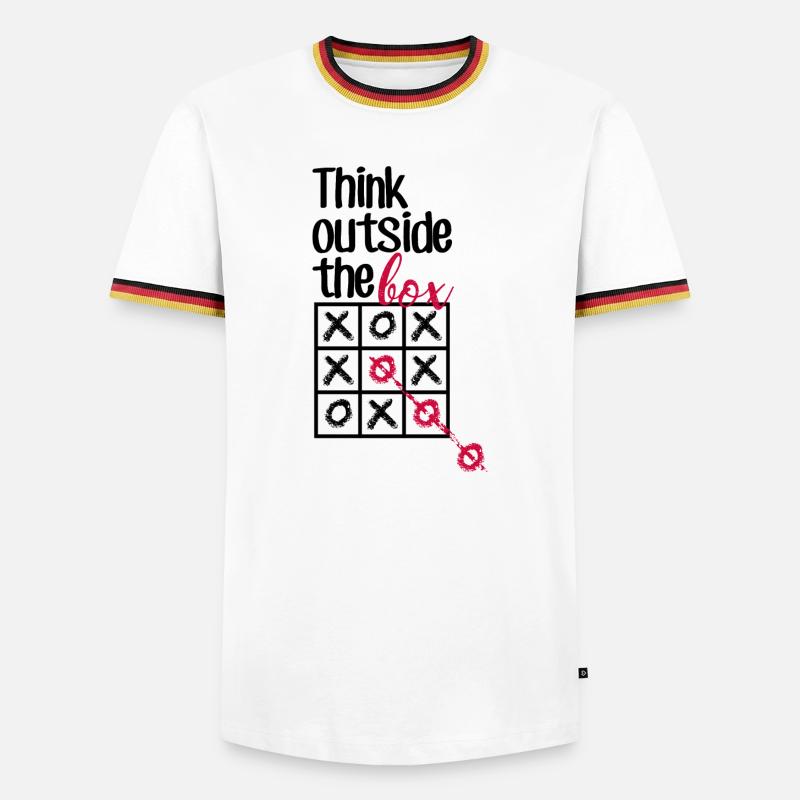 Pink Box Chain-Skript - Männer Kontrast-T-Shirt - Weiß/Dreifarbig
