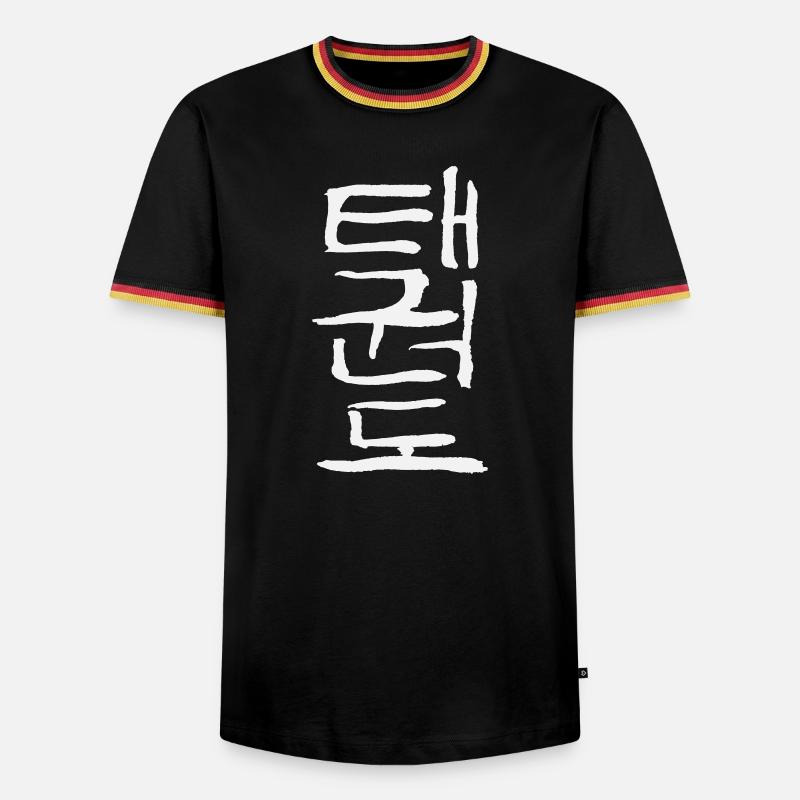 Taekwondo (Korean script) - Men's Ringer Shirt - black/tricolour