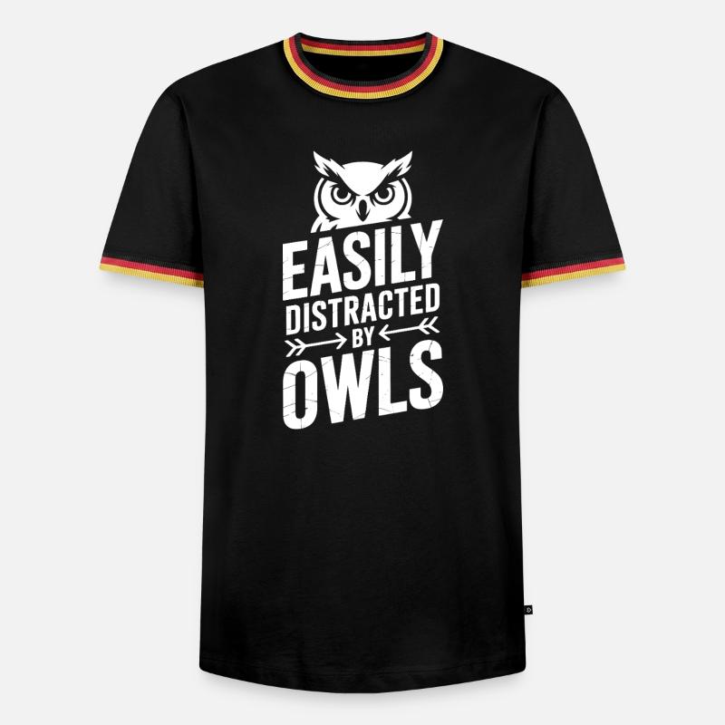 Eulen Sprüche Eule Lustiges Eulen Geschenk - Männer Kontrast-T-Shirt - Schwarz/Dreifarbig