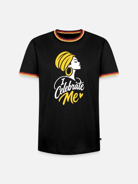 Celebrate Me Afro Queen - Männer Kontrast-T-Shirt - Schwarz/Dreifarbig