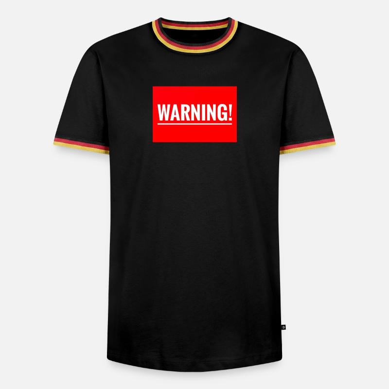 Warning Flexible Embroidery Design - Men's Ringer Shirt - black/tricolour