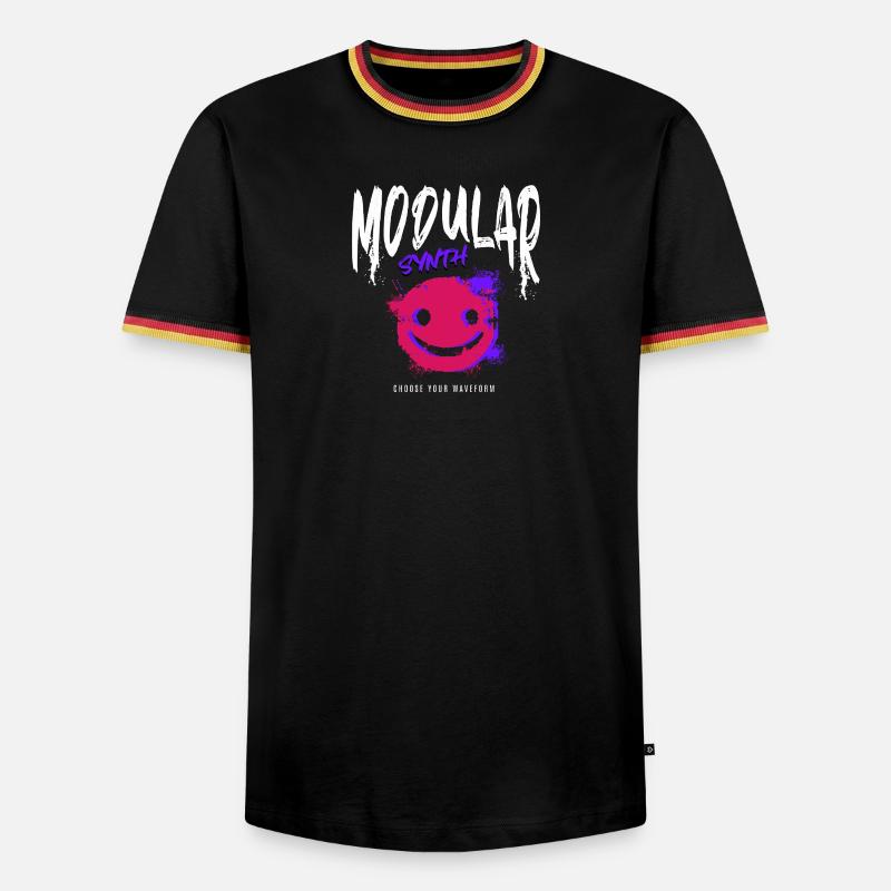 Modular Synth Synthesizer Waveform - Männer Kontrast-T-Shirt - Schwarz/Dreifarbig