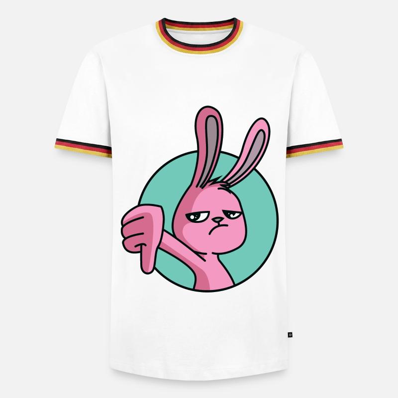 Rabbit thumbs down - Men's Ringer Shirt - white/tricolour