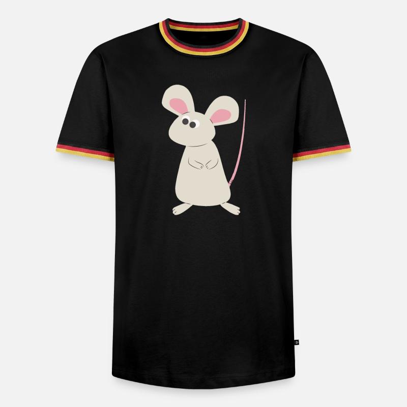 Cleveres Mäuschen - Männer Kontrast-T-Shirt - Schwarz/Dreifarbig