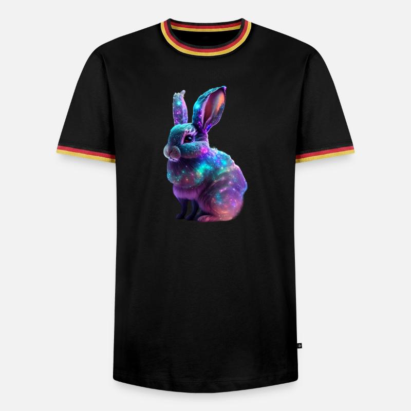 Cosmic Nebula Rabbit - Men's Ringer Shirt - black/tricolour