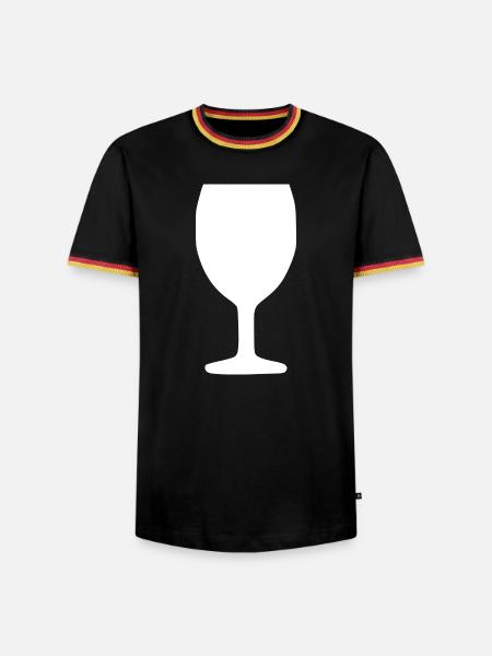 Wein Weinglas Rotwein - Männer Kontrast-T-Shirt - Schwarz/Dreifarbig