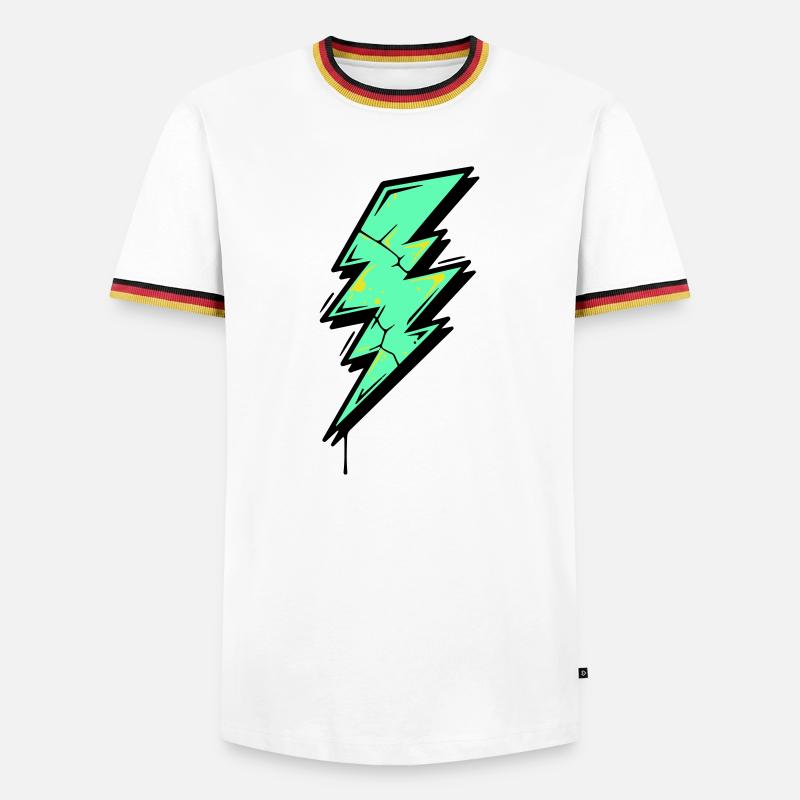 Style Éclair Éclair Abstrait - T-shirt contrasté Homme - blanc/tricolore