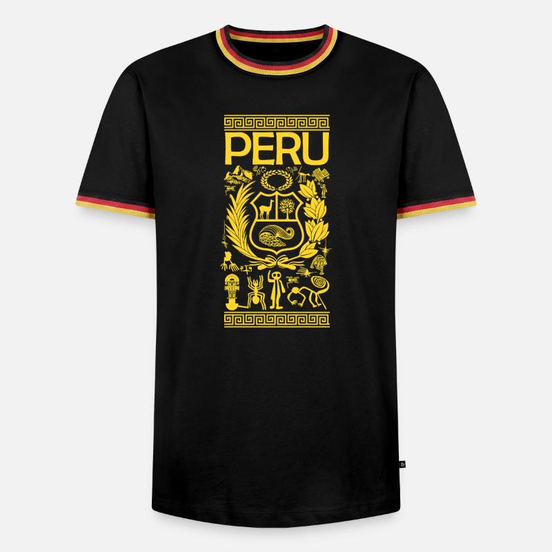 Peru - Men's Ringer Shirt - black/tricolour