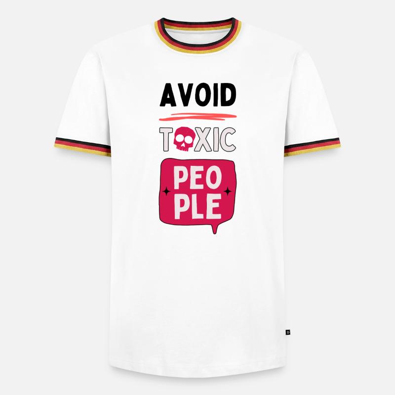 Avoid toxic people - skull - Men's Ringer Shirt - white/tricolour