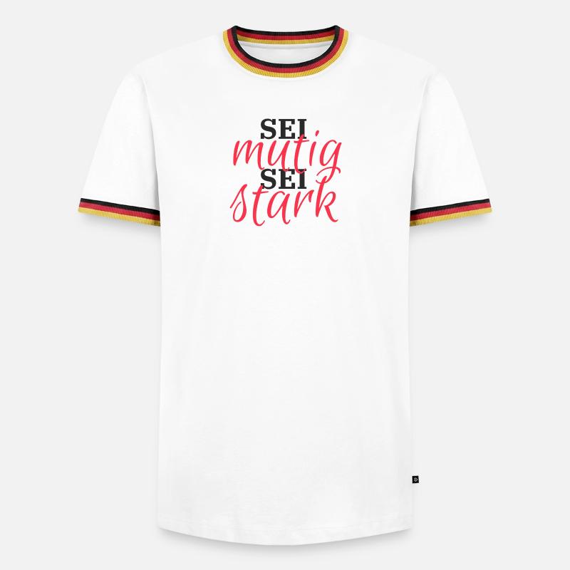 Sei mutig, Sei Stark - Männer Kontrast-T-Shirt - Weiß/Dreifarbig