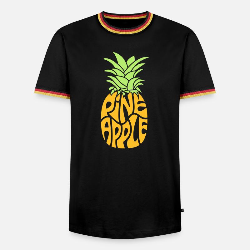 Ananas - Männer Kontrast-T-Shirt - Schwarz/Dreifarbig