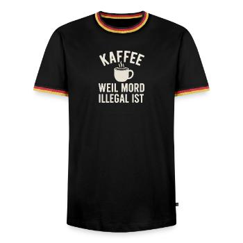 Lorena's go dunkle Farben entfernt - Männer Kontrast-T-Shirt - Schwarz/Dreifarbig - Vorne - AI Model Male 178 light (178cm) & AI Model Male 185 light (185cm)