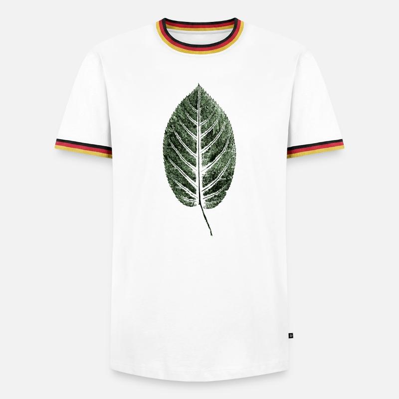 Beech Sheet / Leaf / GREEN - Men's Ringer Shirt - white/tricolour